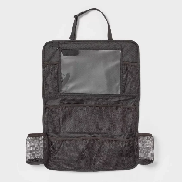 Large Seat Back Organizer Black No Edge Binding : Automotive Backseat Car Organizer, Car Accessories