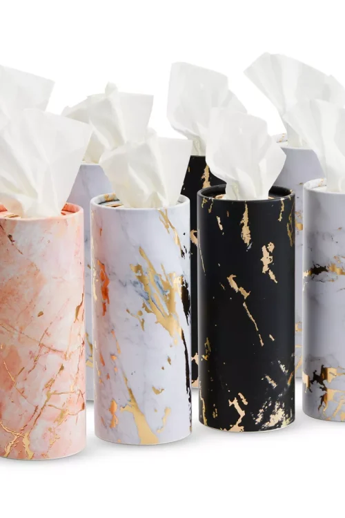 8-Pack Car Tissues Cylinder Boxes (50 Tissues Per Container) – Marble Designs